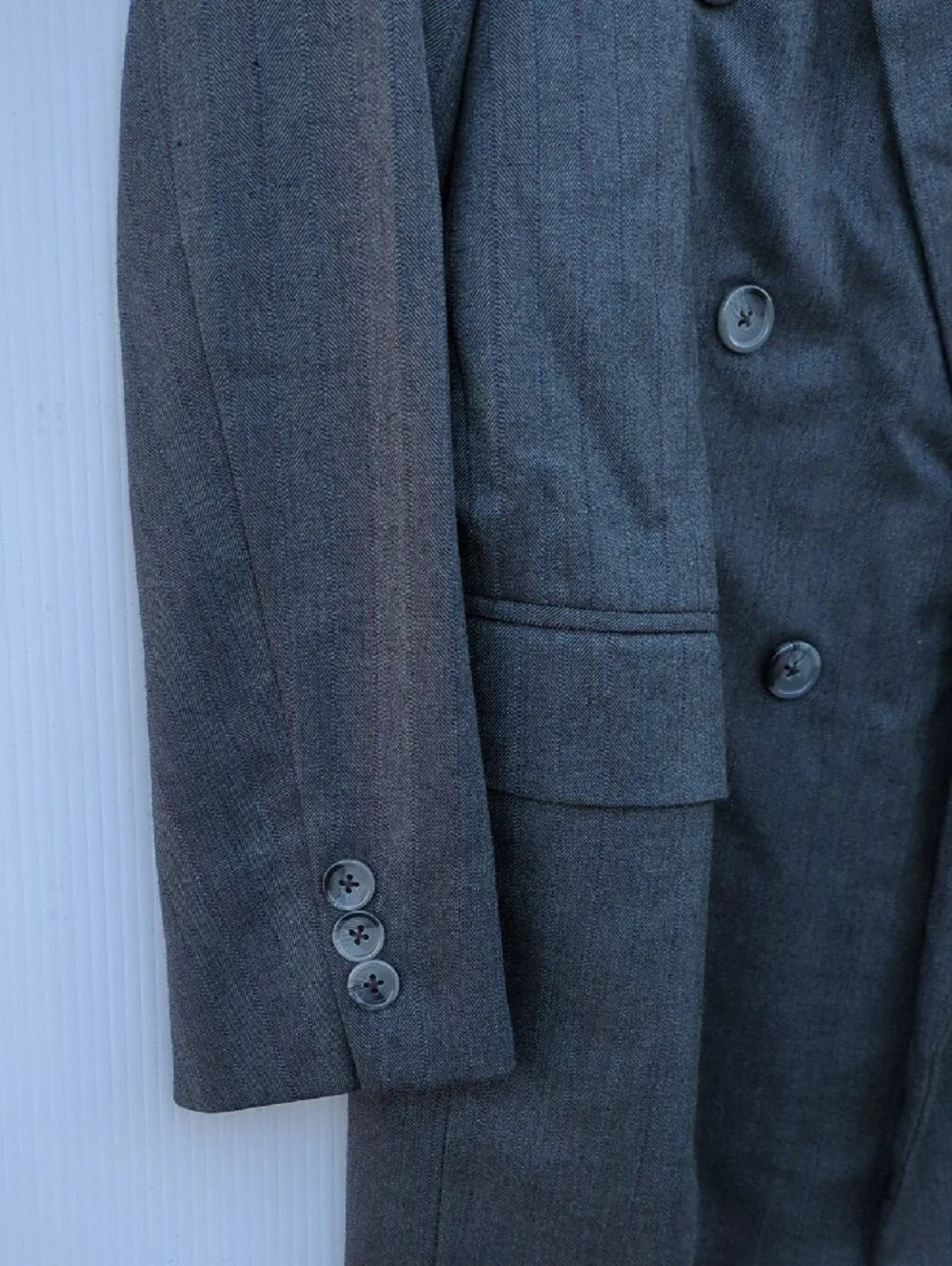 Men's Double-Breasted Gray Blazer